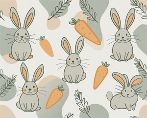 cute rabbit seamless pattern v6