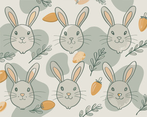 cute rabbit seamless pattern v5