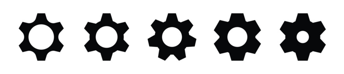 Gear and cogwheel icon set. Setting and setup icon element set - Vector
