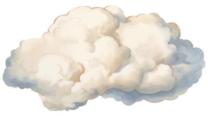 watercolor, beautiful white cloud