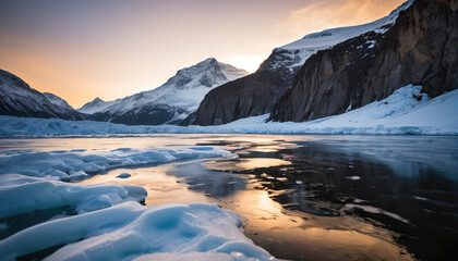 Frozen Lake Wanders in Cloudy Winter: The Voyager's Tale Engulfed in Landslide