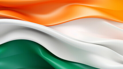 Abstract 3D fluid patterns with colours of Indian tricolour flag. Independence Day concept	