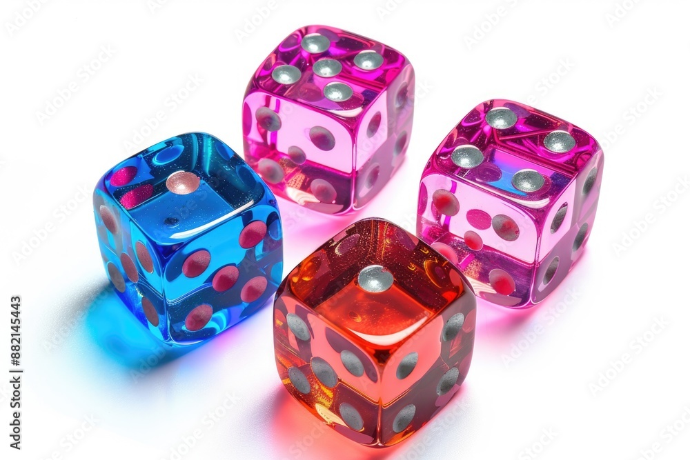 Aufkleber a close-up shot of four dice placed next to each other on a flat surface