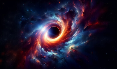 Black hole swirling galaxy, space, universe