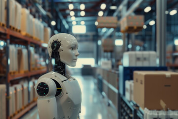 Robot Workers In Factory