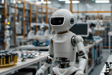 Robot Workers In Factory