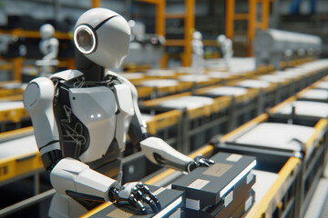 Robot Workers In Factory