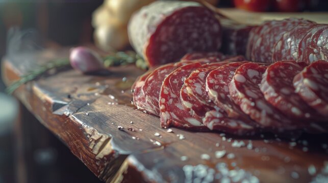 Sliced cured salami 
