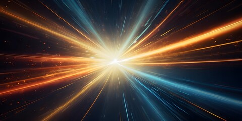 Fototapeta premium a hyperspace tunnel with an expanding galaxy, big bang with expanding galaxy on abstract background