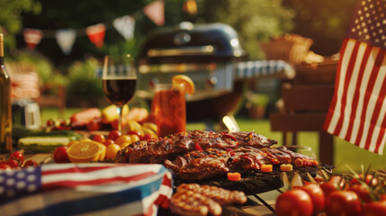 barbecue on the grill, independence day bbq