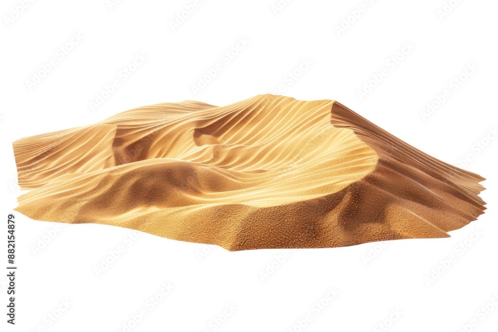 Wall mural A massive sand dune stands tall in the midst of a desert, with clear blue sky above