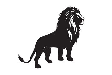 Obraz premium Lion Silhouette vector on White Background.