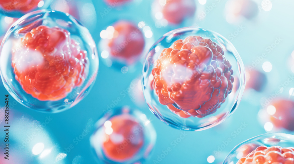 Poster cell structure showing human cells in close-up view
