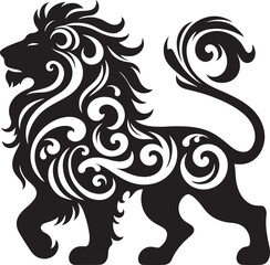 Lion Silhouette vector on White Background.