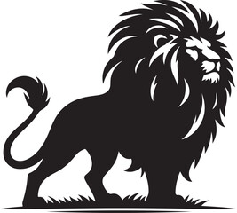Lion Silhouette vector on White Background.