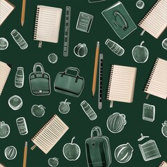 Back to School seamless tiled texture wallpaper