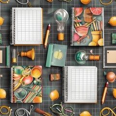 Back to School seamless tiled texture wallpaper