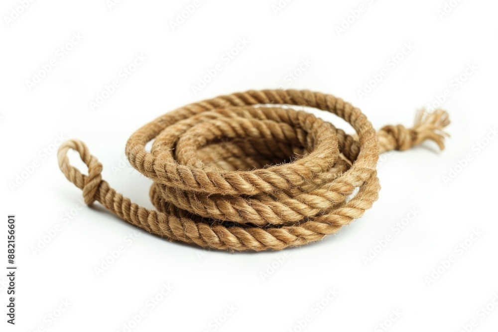 Poster A rope with a knot sitting on a plain white surface