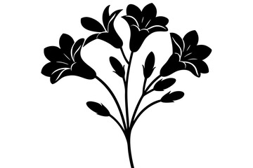 A branch of a freesia flower vector illustration 