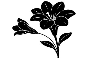 A branch of a freesia flower vector illustration 