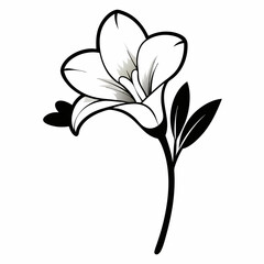 A branch of a freesia flower vector illustration 
