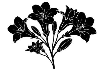 A branch of a freesia flower vector illustration 
