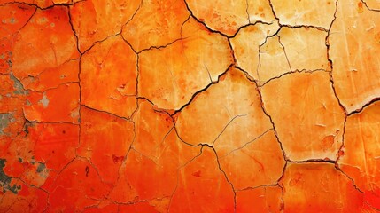 Vintage background with cracked orange texture