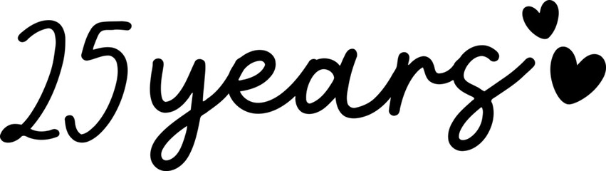 25 Years - Love Hearts Anniversary Design