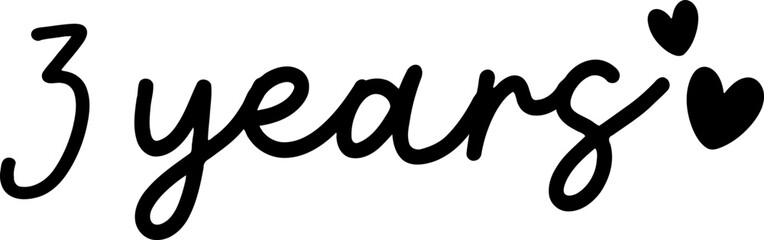 3 Years - Love Hearts Anniversary Design