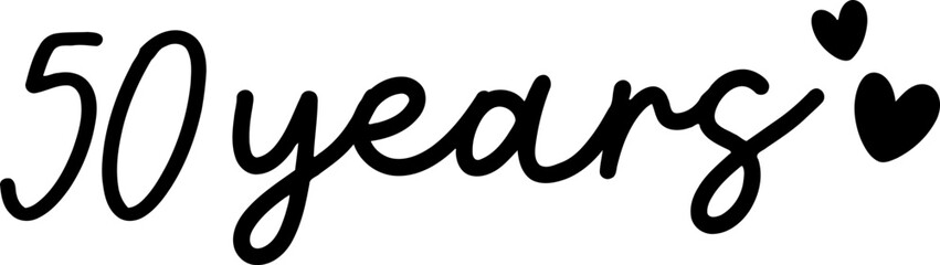 50 Years - Love Hearts Anniversary Design