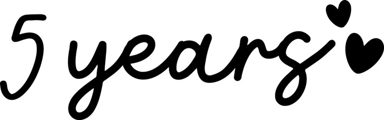 5 Years - Love Hearts Anniversary Design