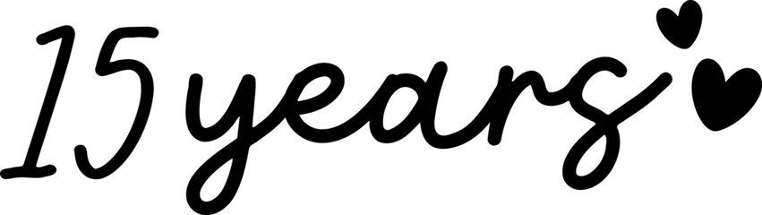 15 Years - Love Hearts Anniversary Design