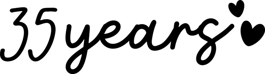 35 Years - Love Hearts Anniversary Design