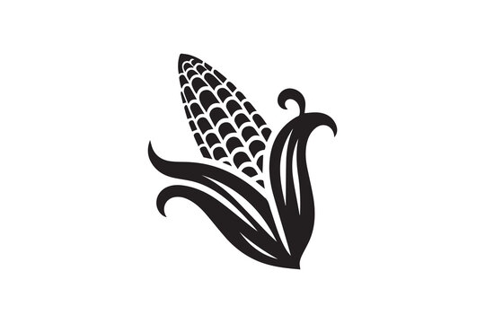 recommend clip art: silhouette of corn, corn icon, Concept for organic products label