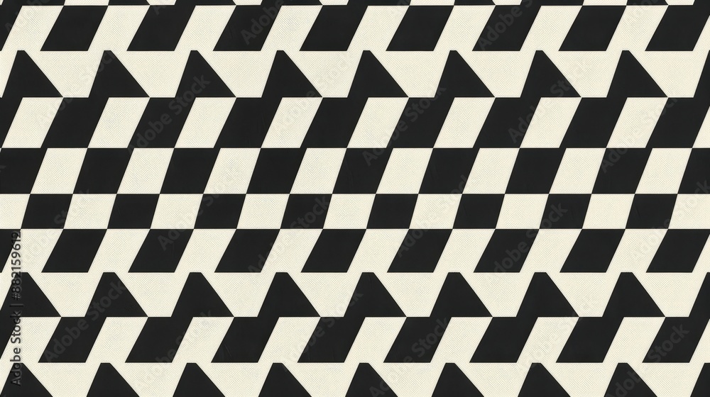 Aufkleber a bold, black-and-white houndstooth pattern with sharp, angular shapes. the high contrast between th