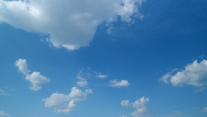 Beautiful blue sky with clouds background. White clouds nature background. Timelapse.