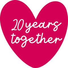 20 Years Together Pink Heart