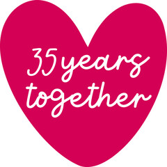 35 Years Together Pink Heart