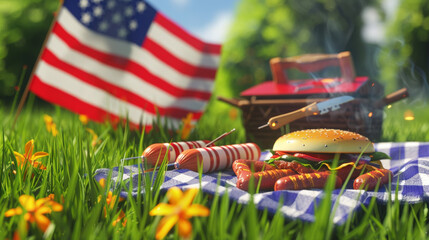 patriotic picnic, barbecue
