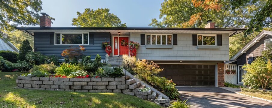 Stylish split-level home with modern updates.