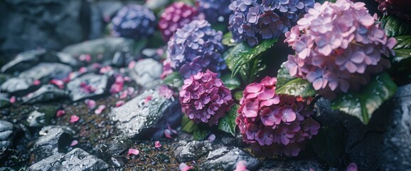 Close-up view of hydrangeas by the mountains in Northern Blossoms Garden at Atok, capturing vibrant colors