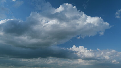 Precipitation storm front. Beautiful rainy dark storm clouds. Heavy rain is coming. Timelapse.