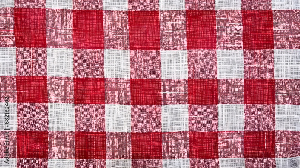 Poster a classic gingham check pattern in alternating squares of red and white. the simple, yet timeless de