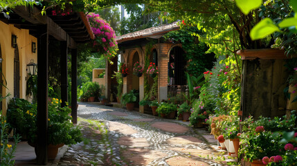 Naklejka premium Beautiful garden in Carmona, Spain