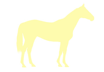 gelbe Pferdesilhouette auf transparentem Hintergrund