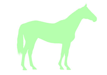 Grüne Pferdesilhouette auf transparentem Hintergrund