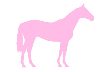rosa Pferdesilhouette auf transparentem Hintergrund