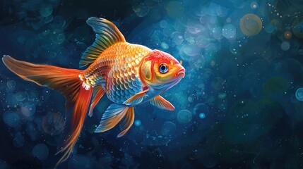 Naklejka premium Goldfish Swimming in Water