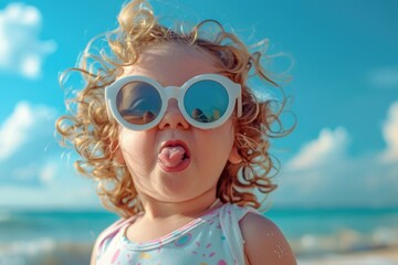 Little girl sticking tongue out