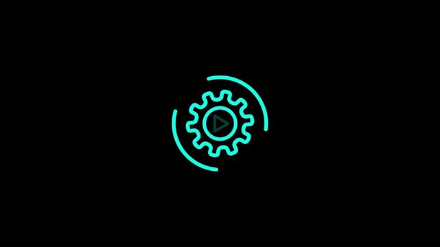 Automation icon animation concept.4k